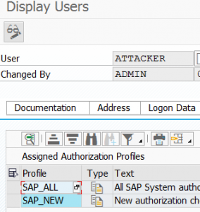 Attacker admin privileges assigned