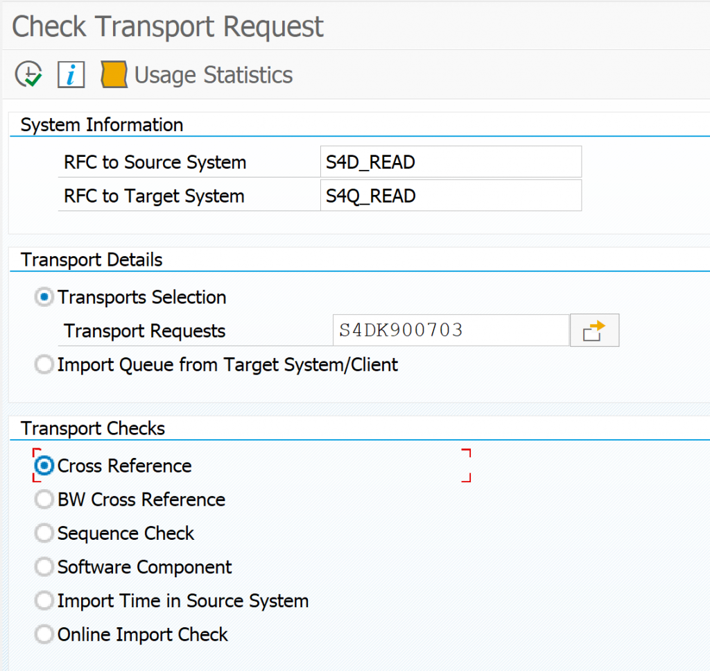 Transport check tool