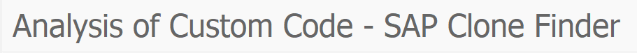 ABAP clone finder