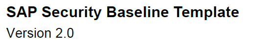 SAP security baseline template