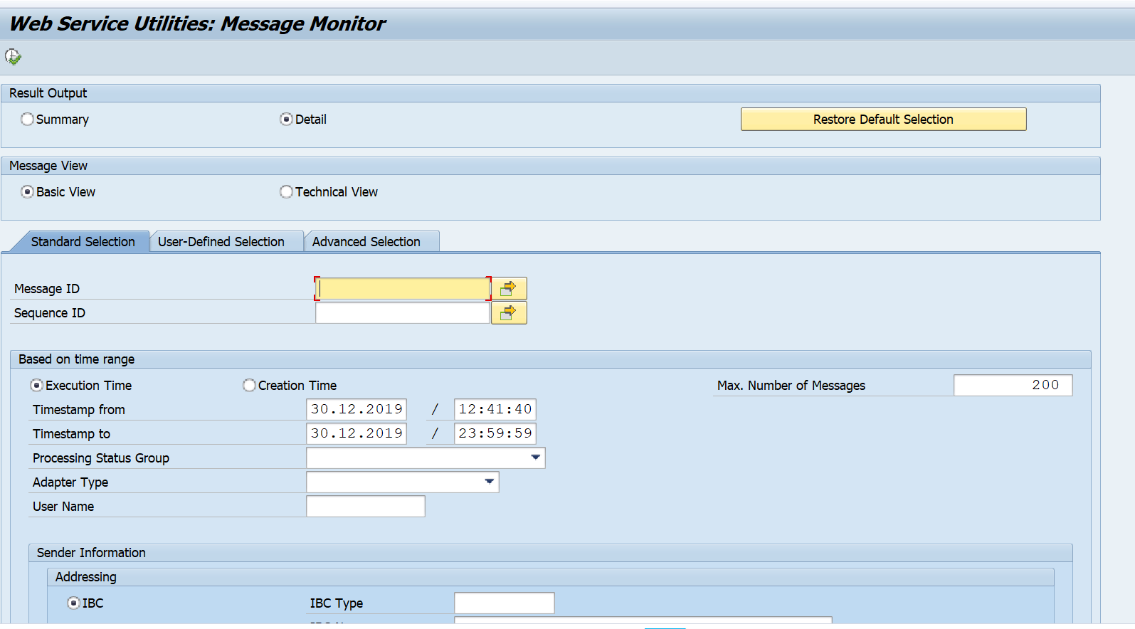 Sap message id transaction central login