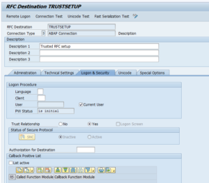 Trusted RFC with trust setting