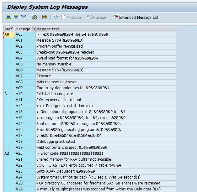 Sap message id transaction central login