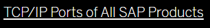 TCP/IP ports for SAP
