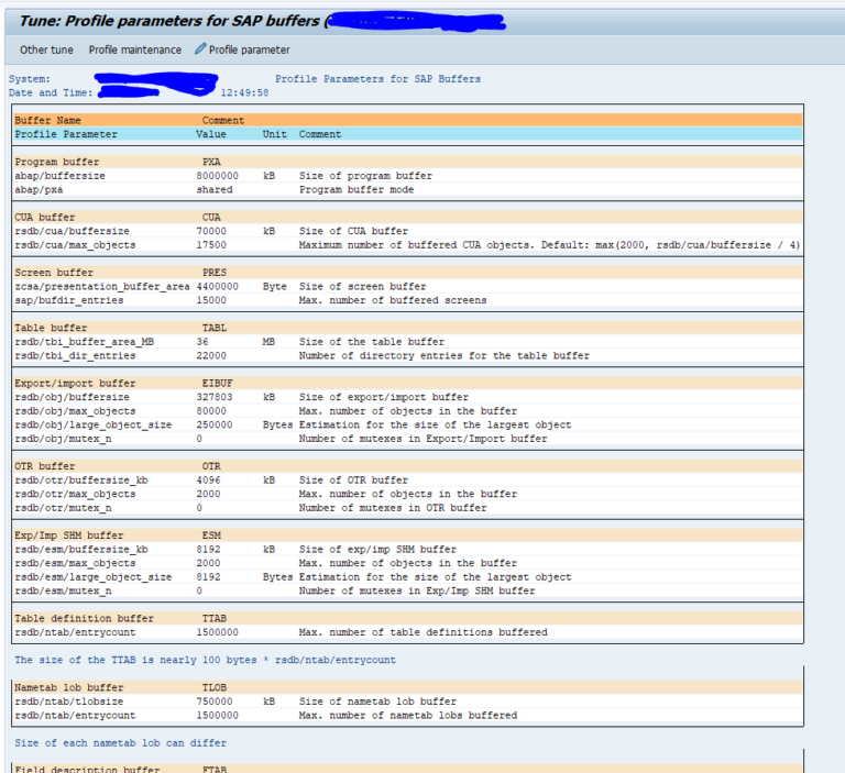 SAP buffers and buffer refreshes