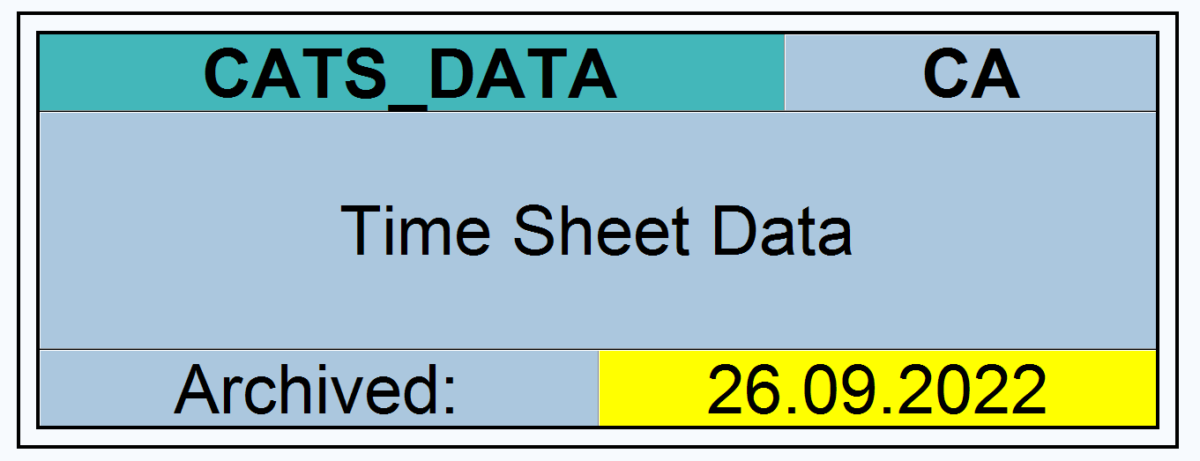 Data archiving: CATS time writing data