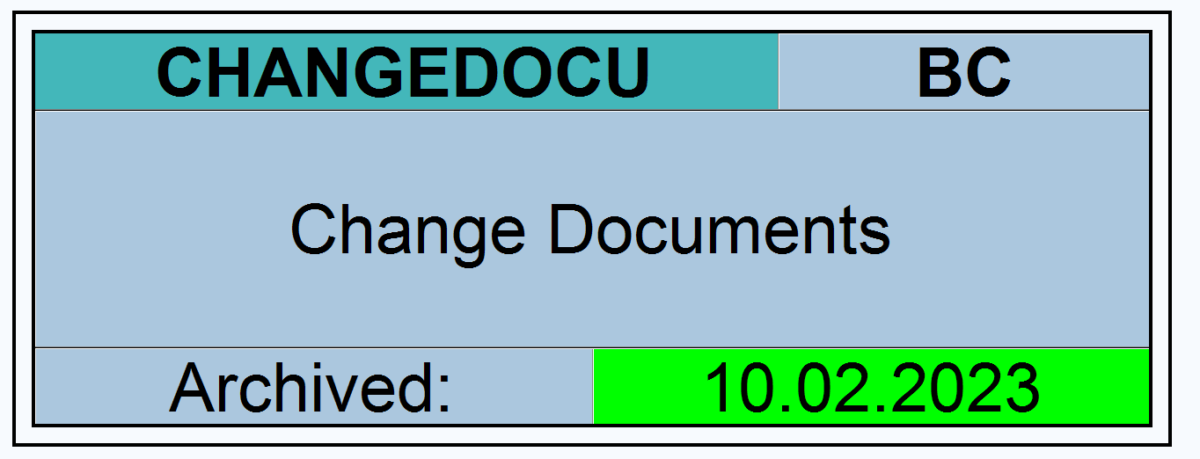 Data archiving: change documents