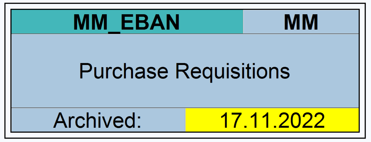 Data archiving: purchase requisitions