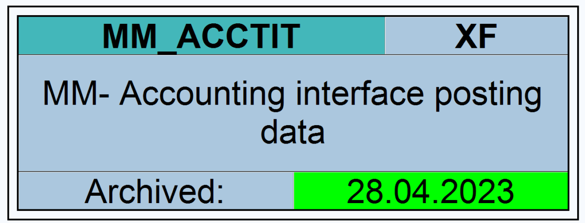 Archiving MM- Accounting interface posting data