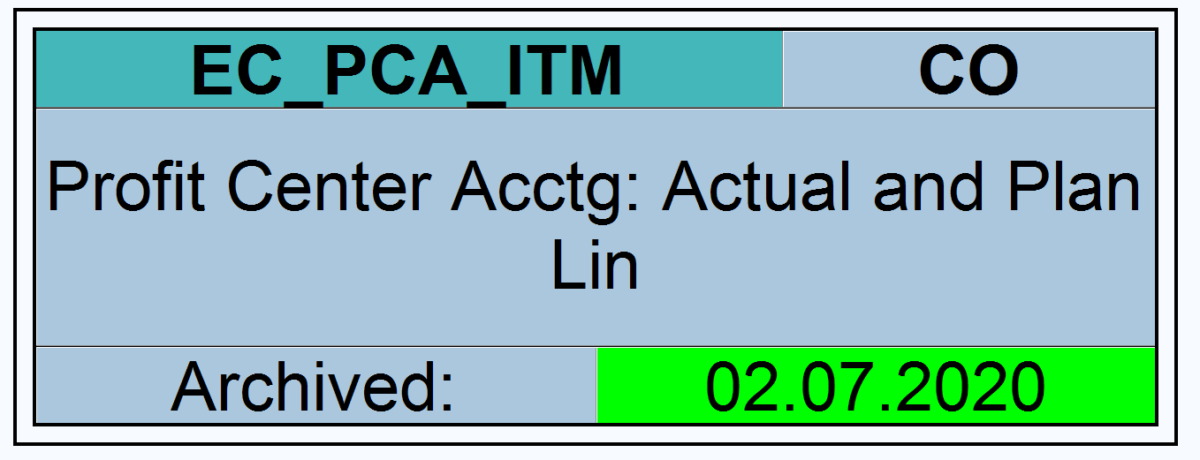 Data archiving: profit center accounting documents