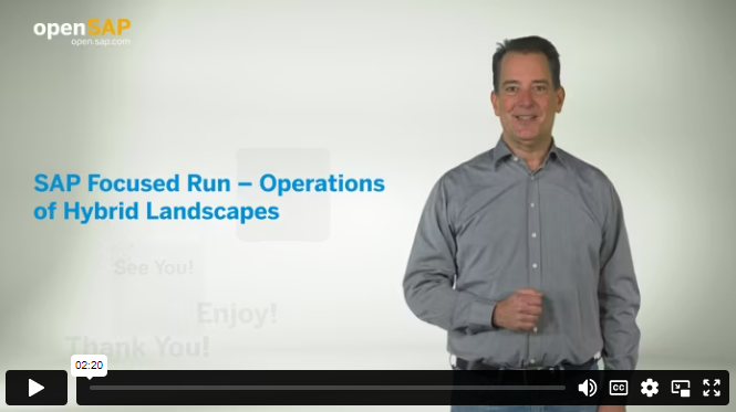 SAP Focused Run demo system and OpenSAP course