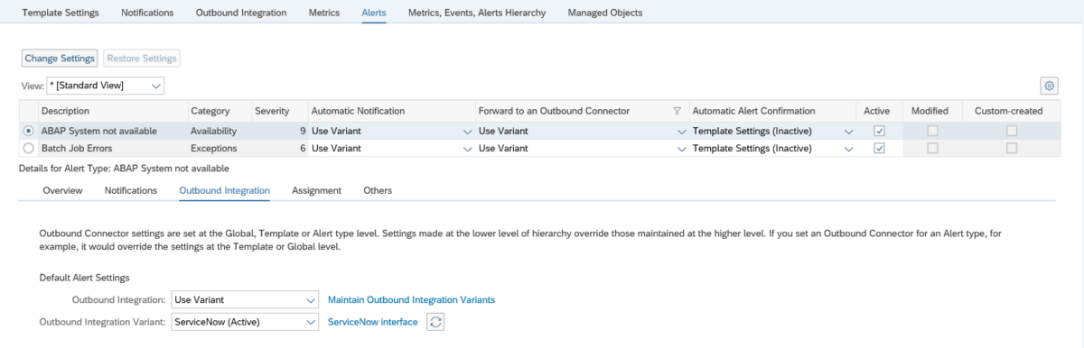 SAP Focused Run alert management outbound integration to ServiceNow ...